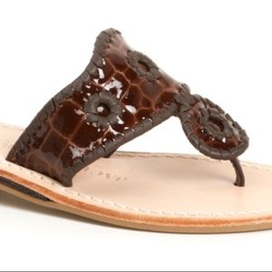 Jack Rogers Brown Newport Croc Navajo Sandal